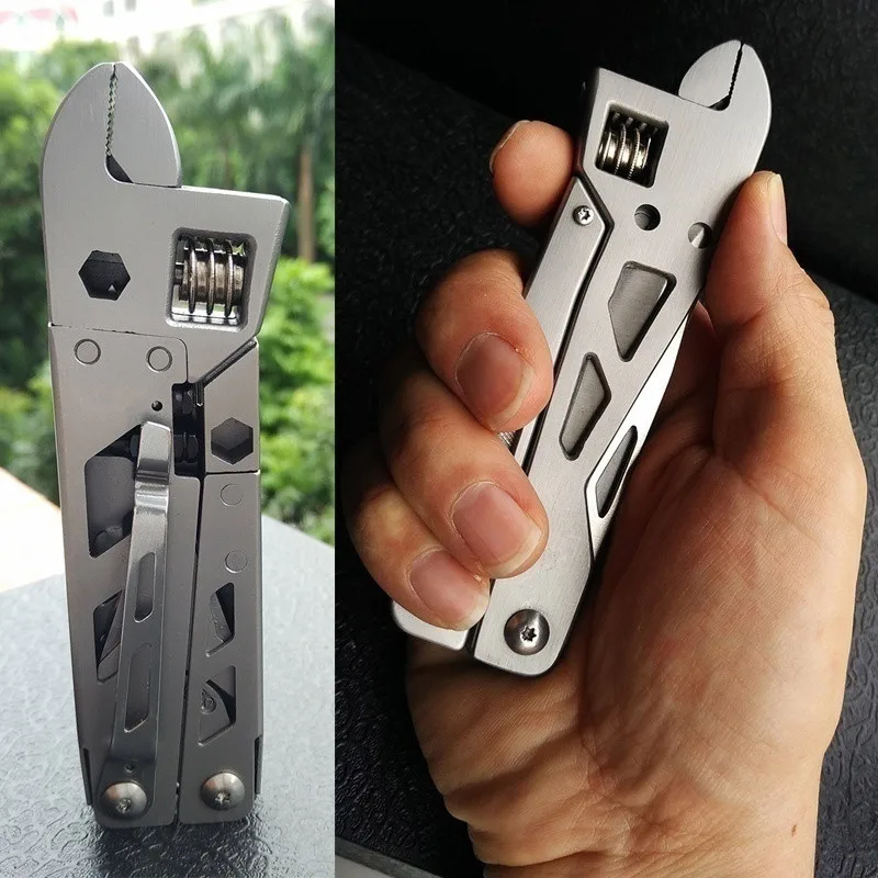 

Multitool Pliers Camping Wrench Combinational Folding Adjustable Spanner Pliers Screwdriver Pocket EDC Survival Tool For Outdoor
