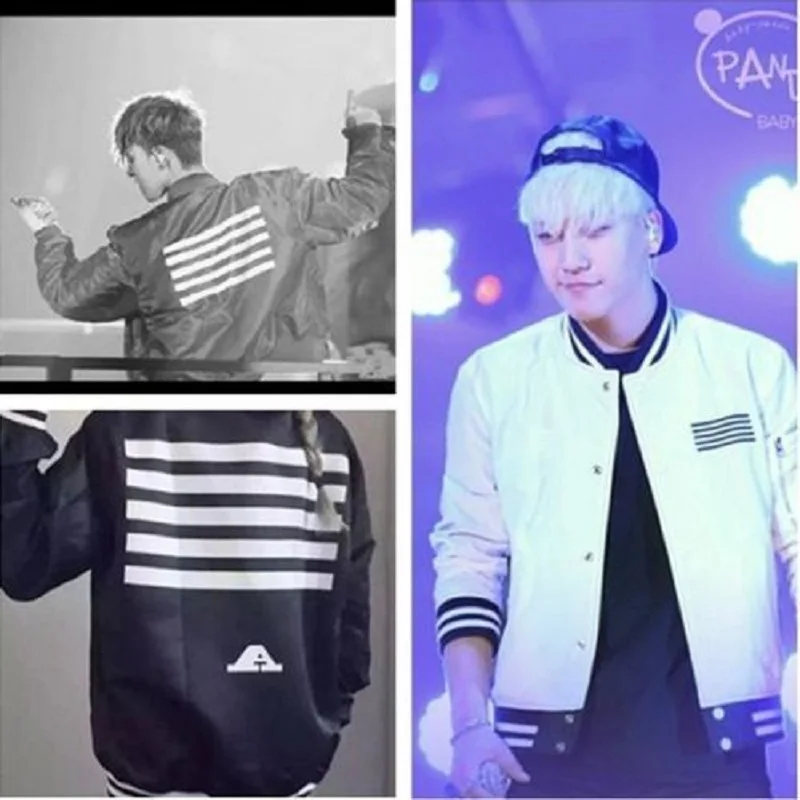 

Mainlead Kpop Bigbang G-Dragon Coat Made The Full TWO-SIDE Jacket Baseball Uniform VIP