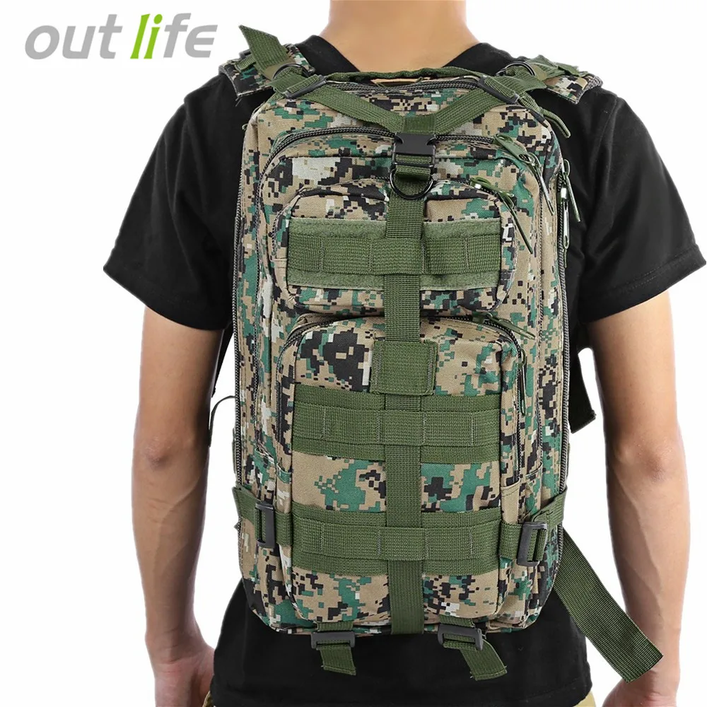 Outlife 30L 3P Tactical Backpack Military Oxford Sport Bag for Camping Traveling Hiking Trekking Bags Outdoor Backpack 9 colors