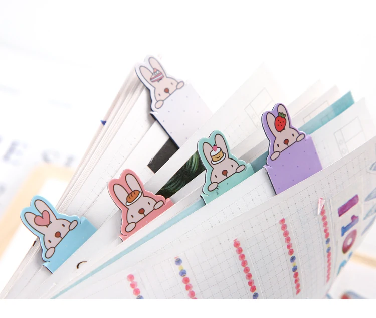 Mr paper 6 Parttens милый мультфильм кролик поросенок фрукты магнитные закладки для новизны книга для чтения создатель страница Творческие