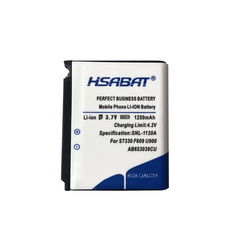 Hsabat 1250 мА/ч, AB653039CU Батарея для samsung U900 E958 S7330 F609 U800E