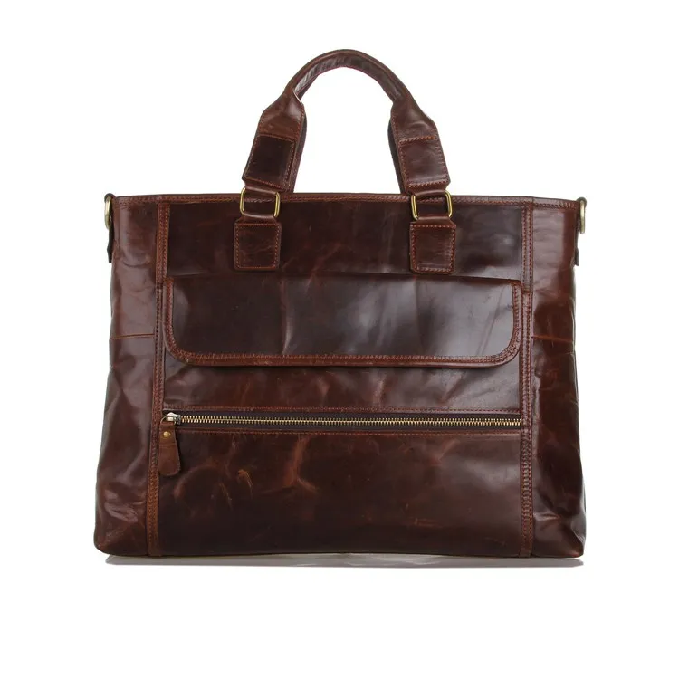 Nesitu Винтаж Кофе из натуральной кожи Для мужчин Портфели Курьерские сумки мужской портфель 14 ''ноутбук Бизнес Для мужчин s офис мешок M7212