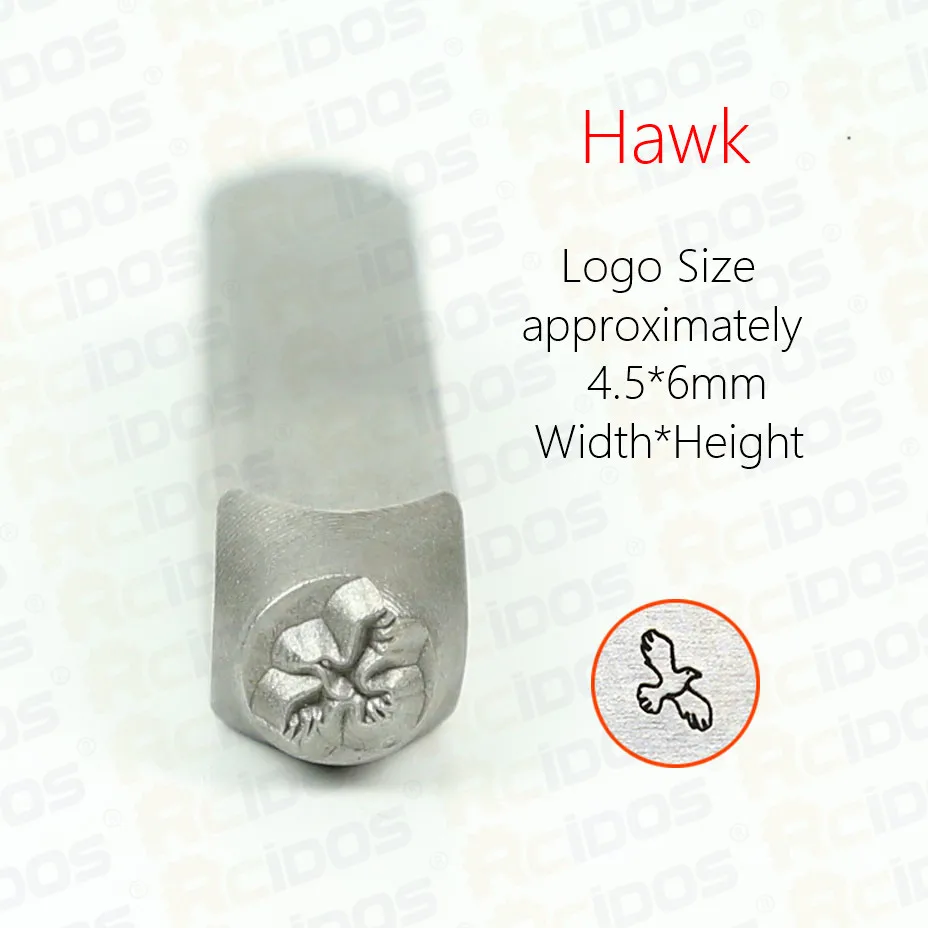 Hawk Летающий орел Thunderbird/Hawk/Angel дизайнерские металлические ювелирные изделия марки, DIY браслет/ювелирные знаки стальная печать, 6 мм - Цвет: Hawk