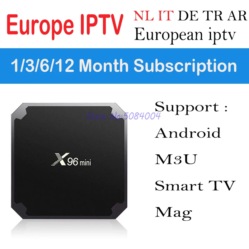 

X96mini Android Smart tv box with 6000+Channels Europe Nordic Netherlands Dutch Sweden Italy Italian Iptv Stable and Fast