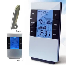 Hogar Digital LCD higrómetro con pantalla termómetro temperatura humedad reloj alarma