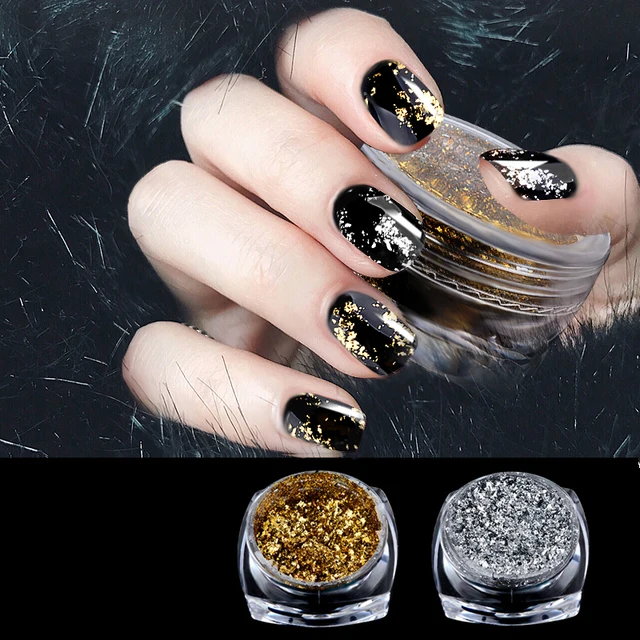 Glitter Powder Shiny Chrome Pigment Decorations Gold Silver Nail Mirror