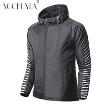 Voobuyla Для мужчин куртка для бега спорта Фитнес одежда с длинным рукавом с капюшоном плотный тренажерный зал для тренировок на улице, с защитой от ветра бег трусцой куртка размера плюс