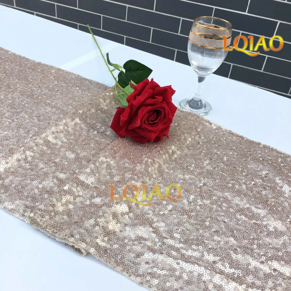 Wholesale 20pcs/lot Hight-end Champagne/Gold/Silver Sequin Table Runner- 12x108inch-fit 6ft or 8ft Rectangle Table Decoration Wholesale 20pcs/lot Hight-end Champagne/Gold/Silver Sequin Table Runner- 12x108inch-fit 6ft or 8ft Rectangle Table Decoration