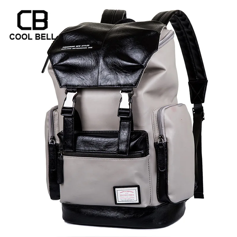 

Casual Large Capacity Men Backpack School Style PU Leather Backpack Men Sports Travel Bags Waterproof Laptop Backpack Male
