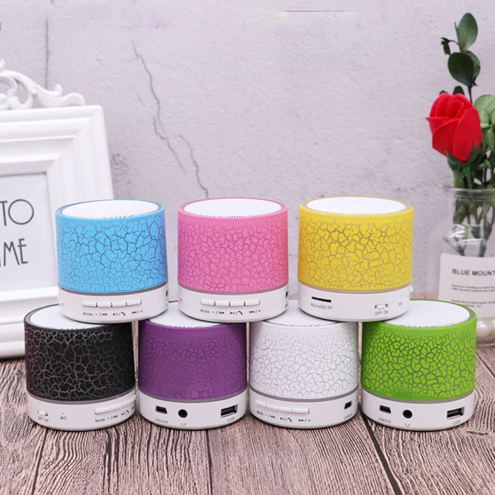 

LED Light Portable Wireless Bluetooth Speaker TWS Subwoofer Stereo Music Player Support TF Card Crack Loudspeakers