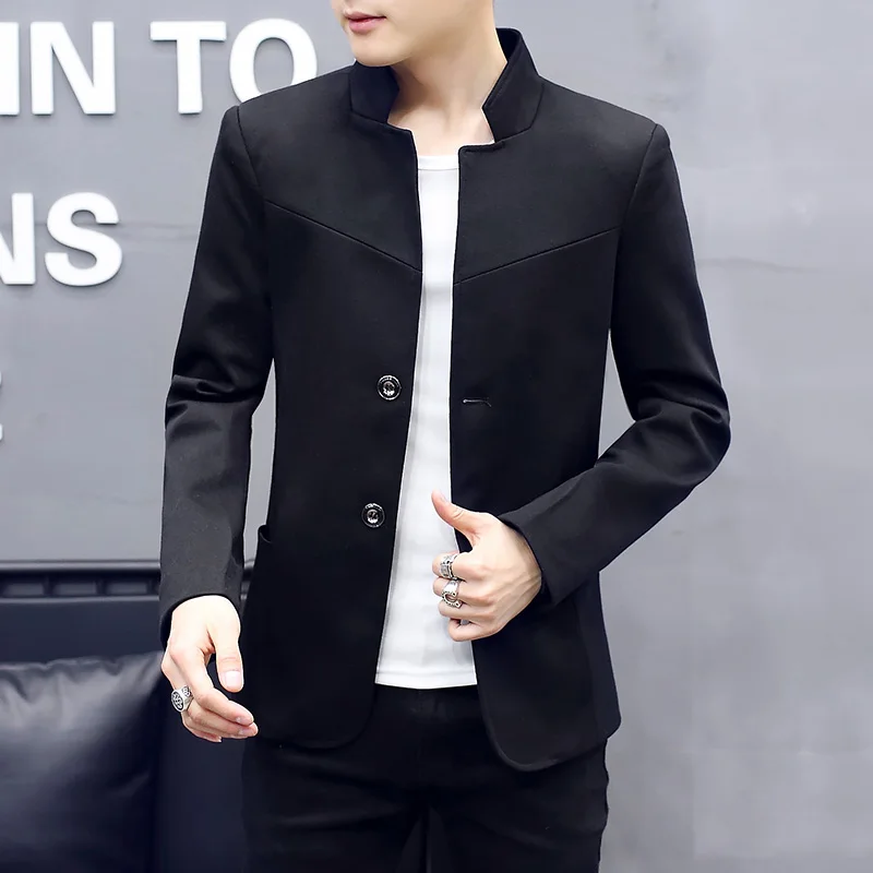 Новая мода со стоячим воротником мужской костюм деловой, Банкетный ...