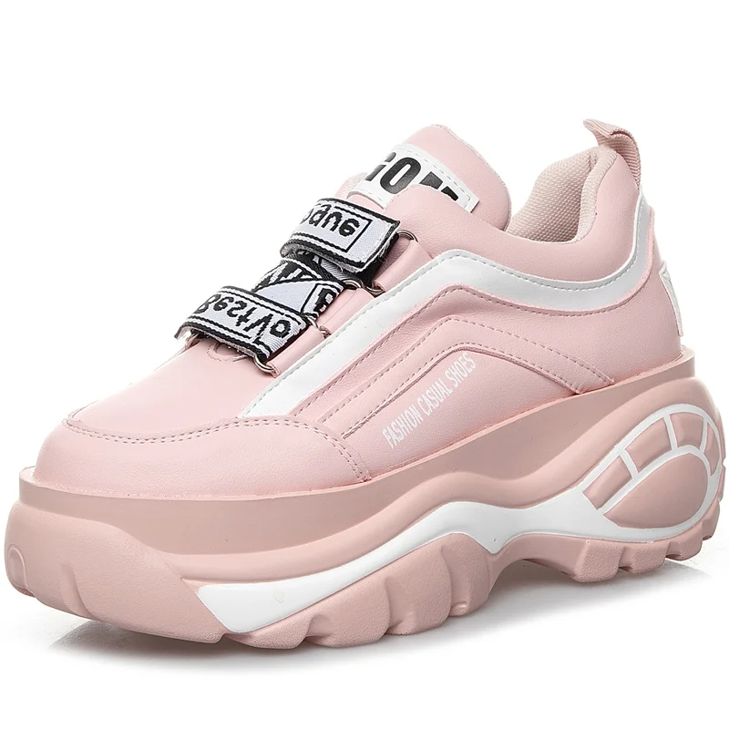 

2019 Spring summer Brand basket femme platform sneakers women 7CM leather white woman sneakers fashion casual shoes women
