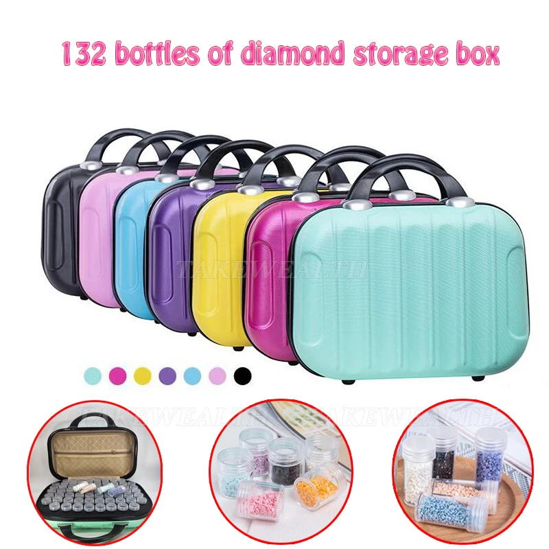 132 Bottles Diamond Painting Cross Stitch Accessories Tool Box Container Diamond Storage Full Square 5D Embroidery Mosaic