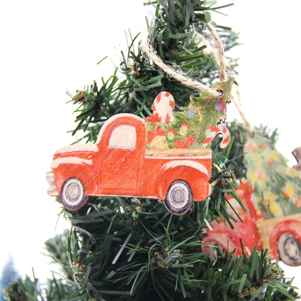 3 шт. креативные винтажные деревянные автомобильные подвесные украшения DIY игрушки деревянные поделки для Рождественская Домашняя вечеринка украшения детские подарки