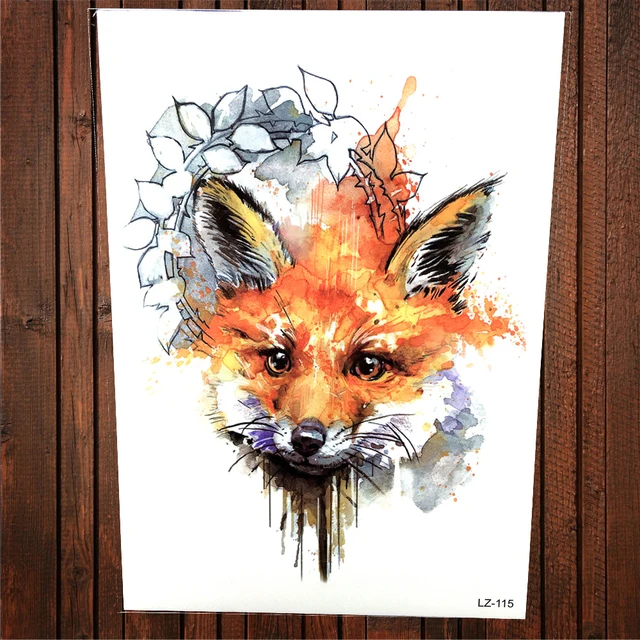 Tattoo artist gallery: Marc – Little Swastika | IdeaTattoo Watercolor Fox Face Temporary Tattoo Women Body Art ...