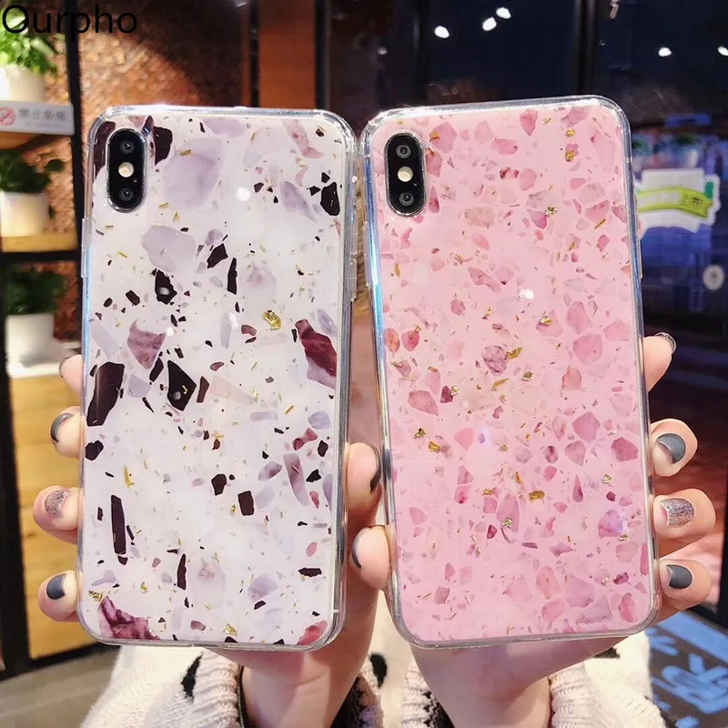 Чехол для мобильного телефона Ourpho Terrazzo iphone X XR XS MAX силиконовый чехол без жидкости