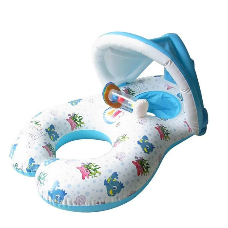 Mother and Kids Swim Seat Float Rings Baby Swimming Pool Inflatable Swim Boat with Sunshade Protection Swimming Accessories Mother and Kids Swim Seat Float Rings Baby Swimming Pool Inflatable Swim Boat with Sunshade Protection Swimming Accessories