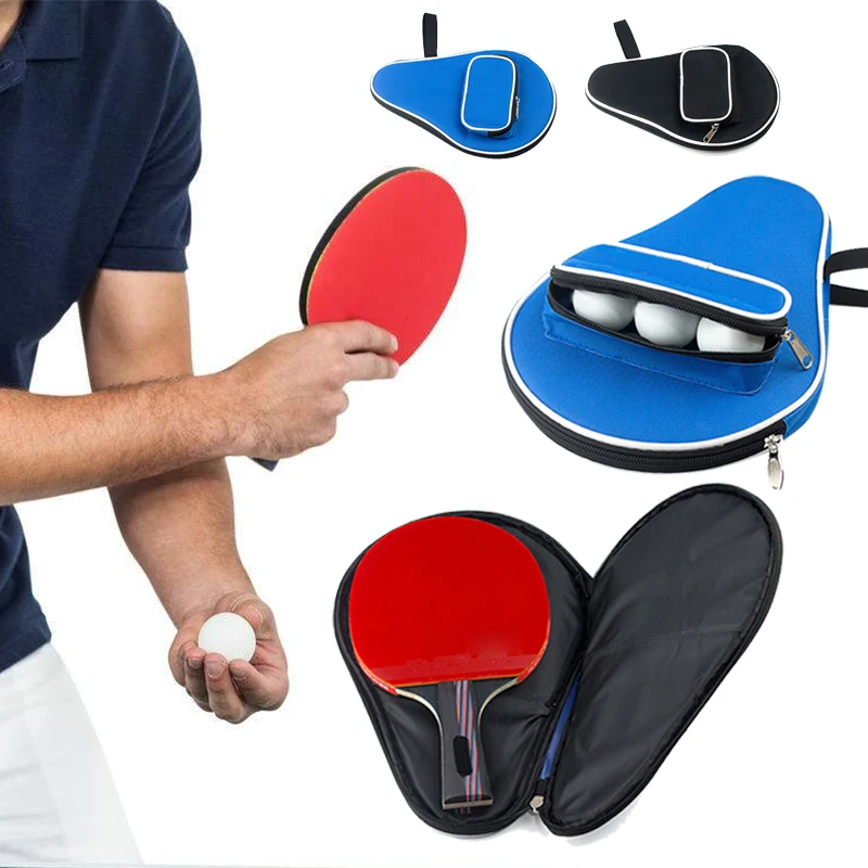

Durable Table Tennis Racket Case Ping Pong Ball Bag Multipurpose Oxford 30*20.5cm Paddle Bat Racquet Sport