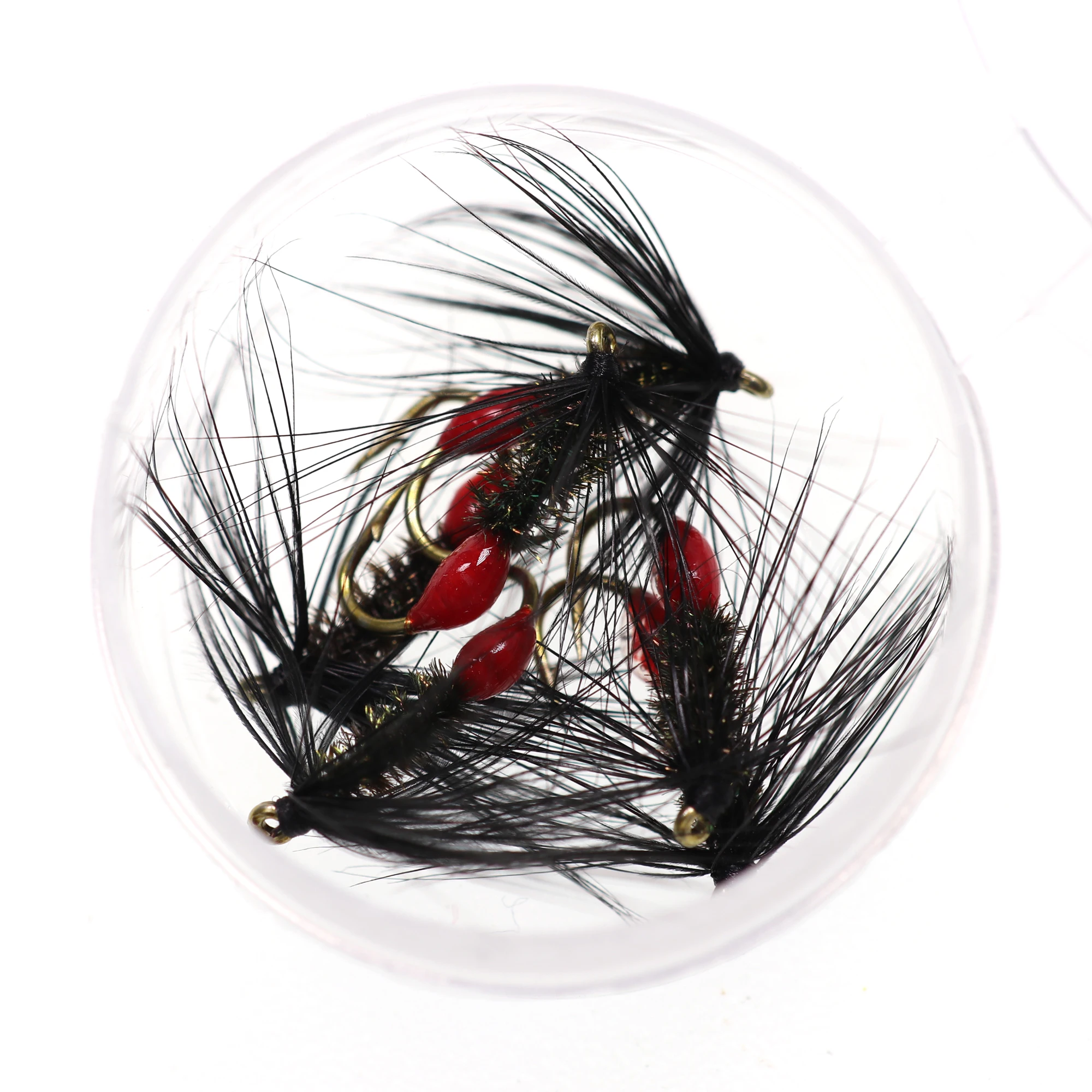 Wifreo 6PCS/Lot#12 Red Ant Trout Flies Fly Bass Pike Salmon Steelhead Trout Brown Hackle Red Butt Flying Ant Wet Fly