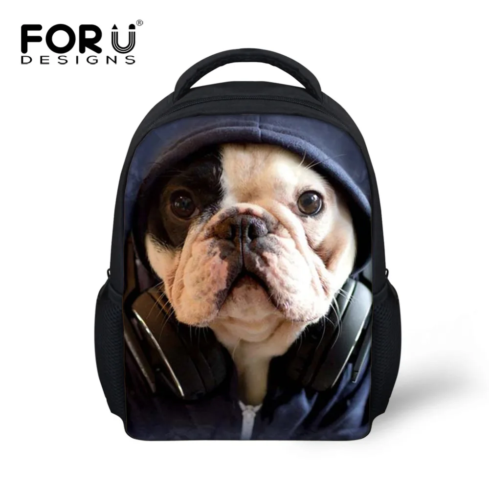 FORUDESIGNS Kids Mini School Backpack,Children Dog Cat Printing Backpacks for School Small Boys