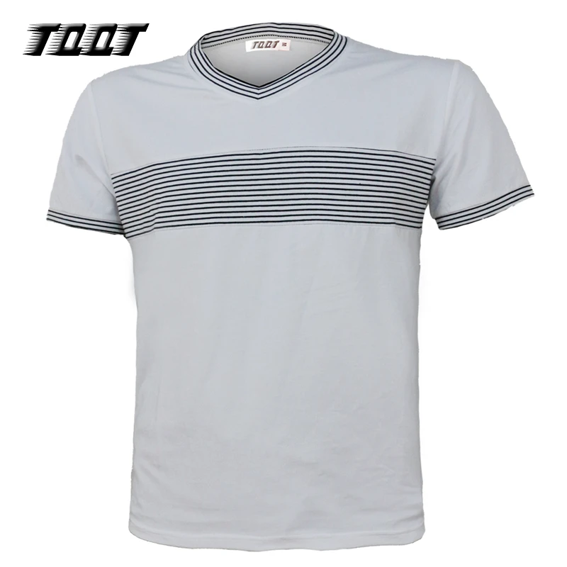 

TQQT Mens Tee Fahion Top Homme Patchwork Tees Striped T-Shirts V-Neck T-Shirt Men Sleeves Shirt Men Regular T Shirt Men 5J0551
