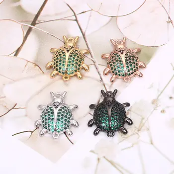 

Micro Chlorospinel Animal Insect Shape Connectors Charms CZ Copper Beads For DIY Bracelet Necklace Jewelry Making Accessories
