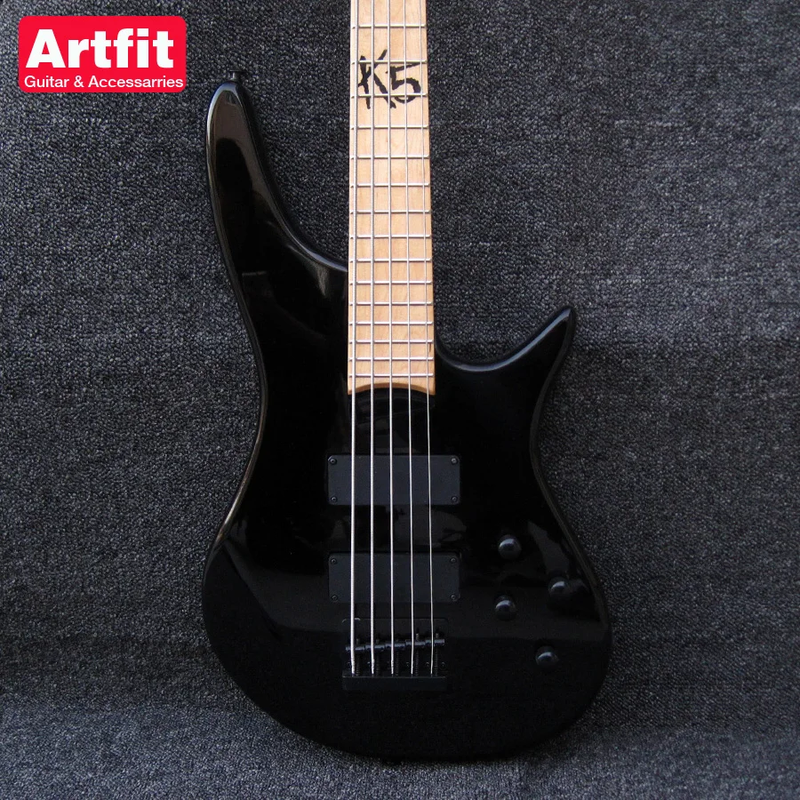 K5 Black Flat BKF Fieldy KORN Signature 5 String China Electric Bass Guitarras Free Shipping