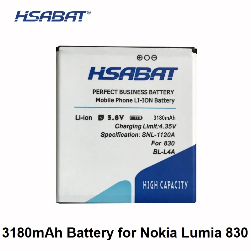 HSABAT 3180mAh BL L4A BLL4A BL L4A BV L4A Battery For Nokia Lumia 830 