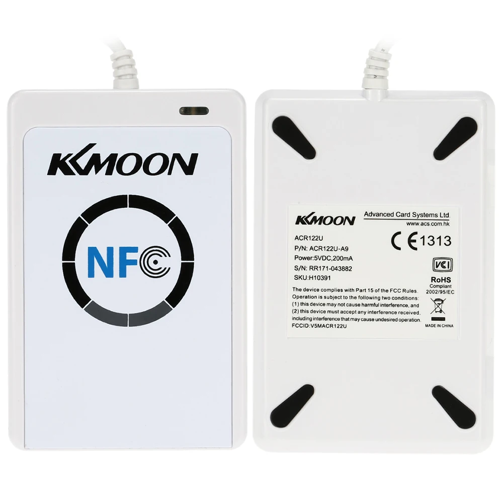 KKmoon ACR122u NFC считыватель писатель 13,56 МГц RFID копировальный аппарат Дубликатор Бесконтактный смарт-ридер писатель/USB+ 5 шт. UID карта+ SDK