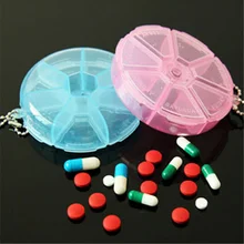 3 шт. Вращающаяся круглая 7 коробка для лекарств портативные цепи многоцветные коробочки дорожные коробки для хранения кемпинга