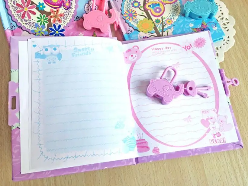 Новая детская творческая тетрадь в твердой обложке kawaii пароль записная книжка студенческий дневник может блокировать мини-блокнот мультфильм подарок случайный цвет 1 шт