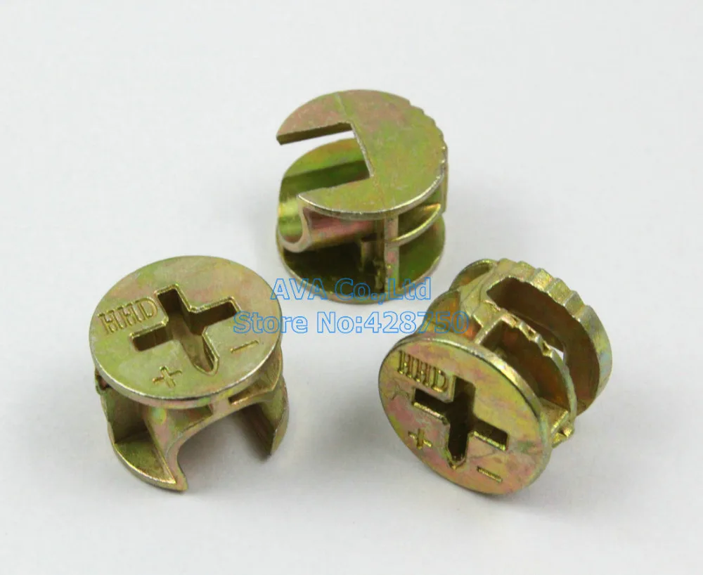 50 Pieces Bronze Tone 15mm Diameter Furniture Cam Lock Screw Fittingsin Screws from Home