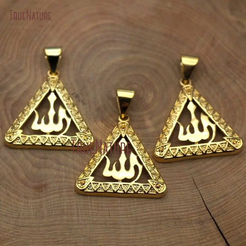 20171218-PM6967- Copper Pendant Muslim Gold Plated Allah Trangle Pendant_1