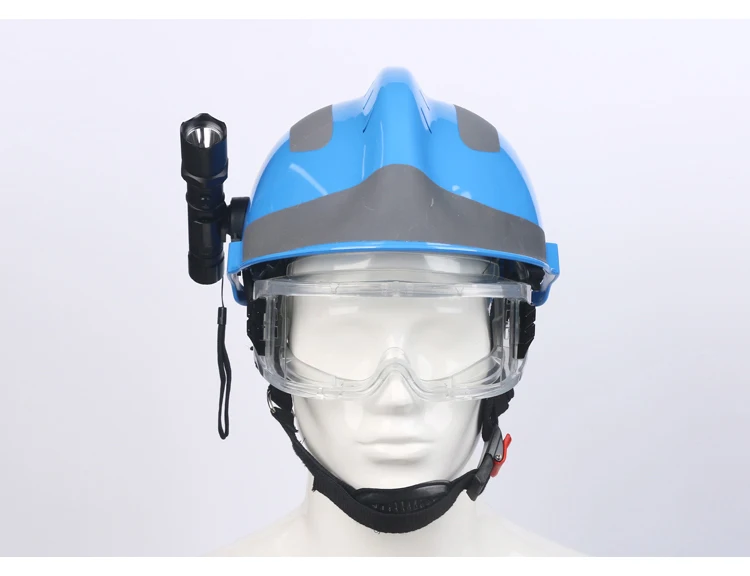 Safety Rescue Helmet Fire Fighter Protective Glasses Safety Helmets Workplace Fire Protection Hard Hat With Headlamp & Goggles (7)