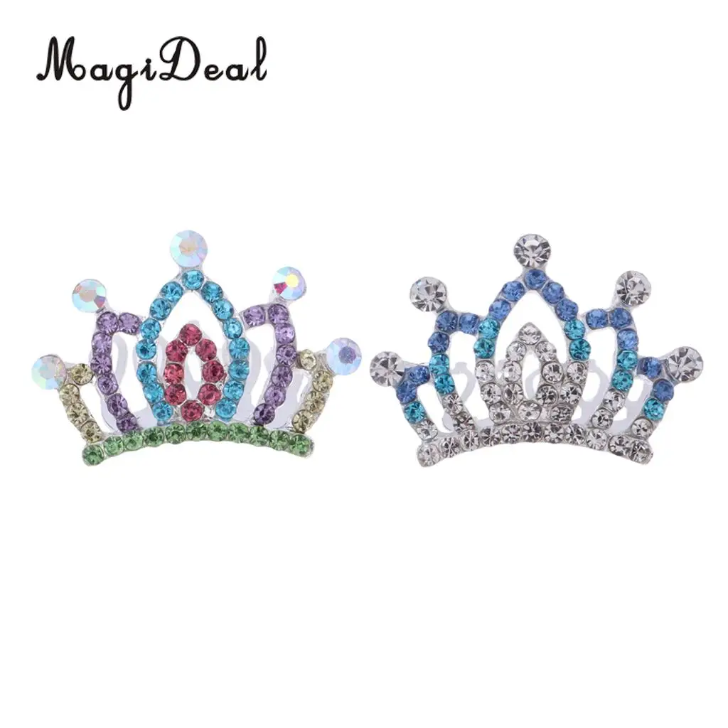 Elegant Royalty Tiara Princess Crystal Mini Tiara Crown Hairpins Headdress For Fashion Girl Doll Dress-up Accessory