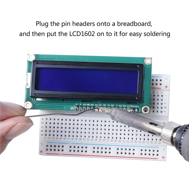 SUNFOUNDER LCD1602 Module with 3.3V Backlight for Arduino R3 Mega2560 Raspberry Pi 16x2 Character White on Blue Background