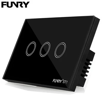 

ST1 3gang US Standard Light Switch Luxury Light Switch Touch Remote Control 110-240V Capacitive Touch Switch Led Wall Switch