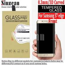 Sinzean 100 шт 3D изогнутое полноэкранное закаленное стекло для samsung galaxy S7 edge 3D изогнутое полноэкранное протектор(клей края