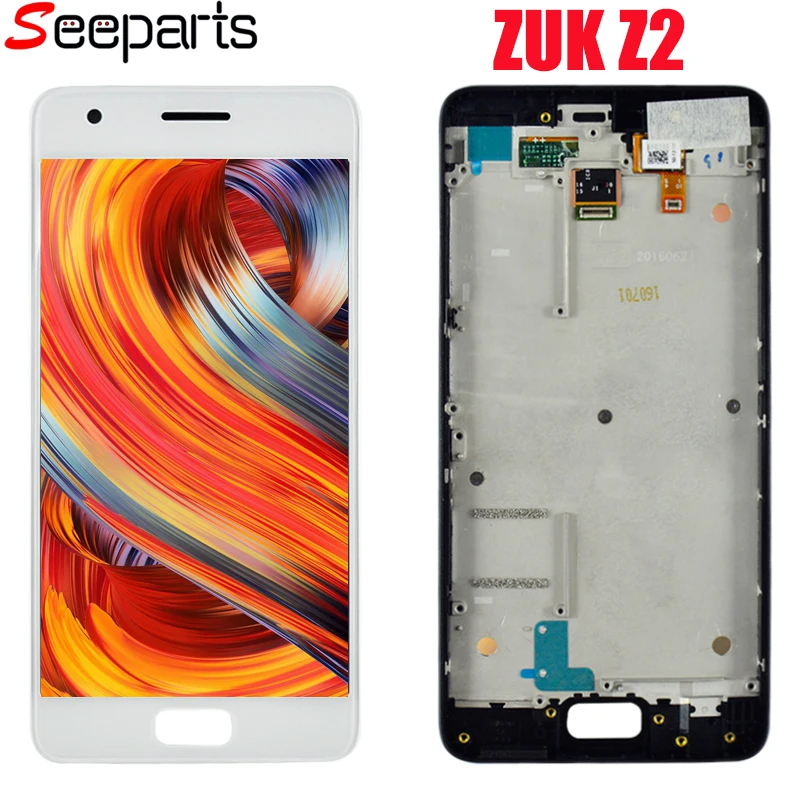 Tested For 5.0 Lenovo ZUK Z2 LCD Display Touch Screen Digitizer Assembly With Frame For Lenovo ZUK Z2 LCD Replacement Parts