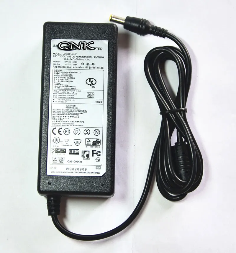 Сменный Адаптер питания переменного тока 19 в 3 16 а для Samsung NP300E5A A01U NP300V5A NP350U2B