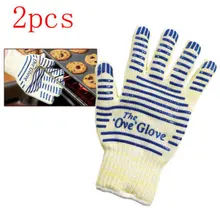 2 unids/lote Ove guante del horno microondas guante de calor cocina Heat Proof horno Mitt guante de superficie caliente manipulador