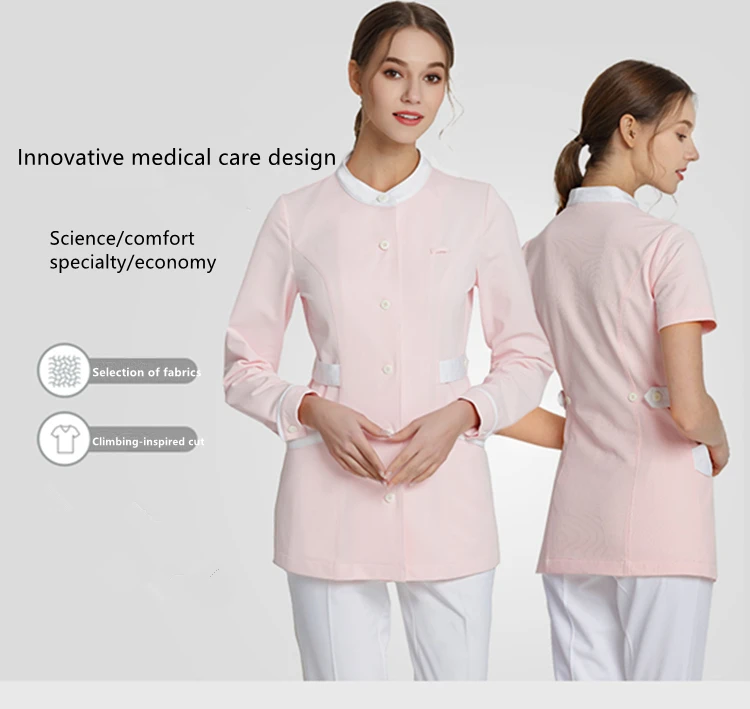 Ruyi L-Pink nurse wear с коротким рукавом женская салон красоты Рабочая одежда модный раздельный костюм брюки для медсестер летние брюки