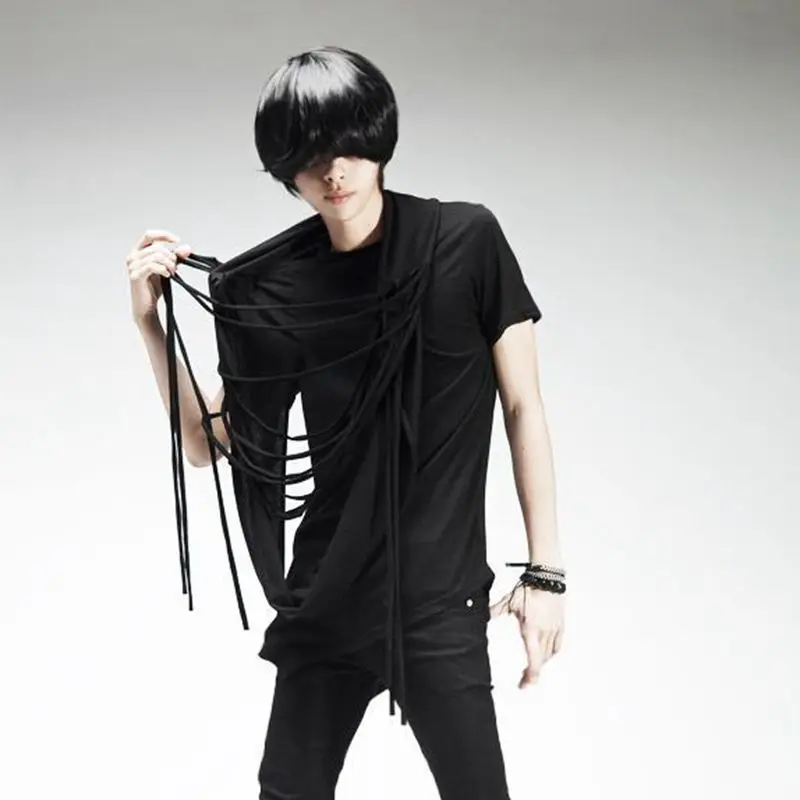 

The boy Personality fashion short sleeve T-shirt Men's clothing of cultivate one's morality Clothes of stage performance
