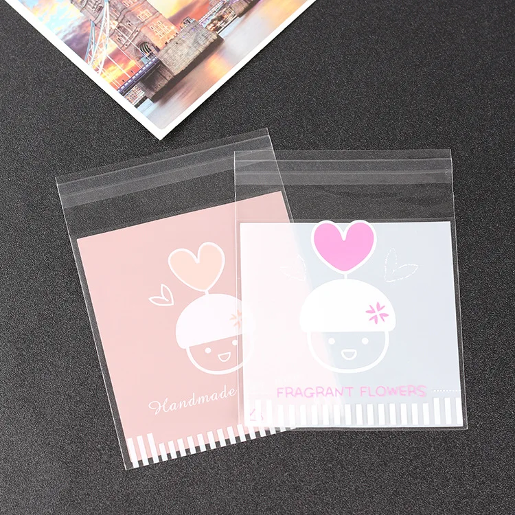 Us 12 69 17 Off 500pcs Handmade Printed Cellophane Biscuit Bags Wedding Cookie Plastic Candy Bag With Self Adhesive Packaging Jewelry 10x10 In