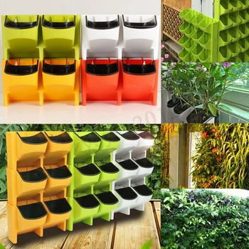 

Flower Pot Stackable Wall Planter Garden Flower Pots Wall Hanging Vertical Succulents Plant Bonsai Pot Home Decor Drop Shipping