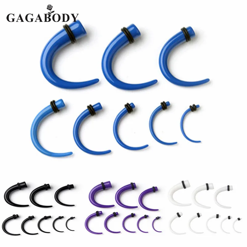 

Christmas 2016 Wholesale Punk Purple/Blue/White/Black Acrylic Spiral Shape Tunnels Ear Plug Piercing 2mm-12mm