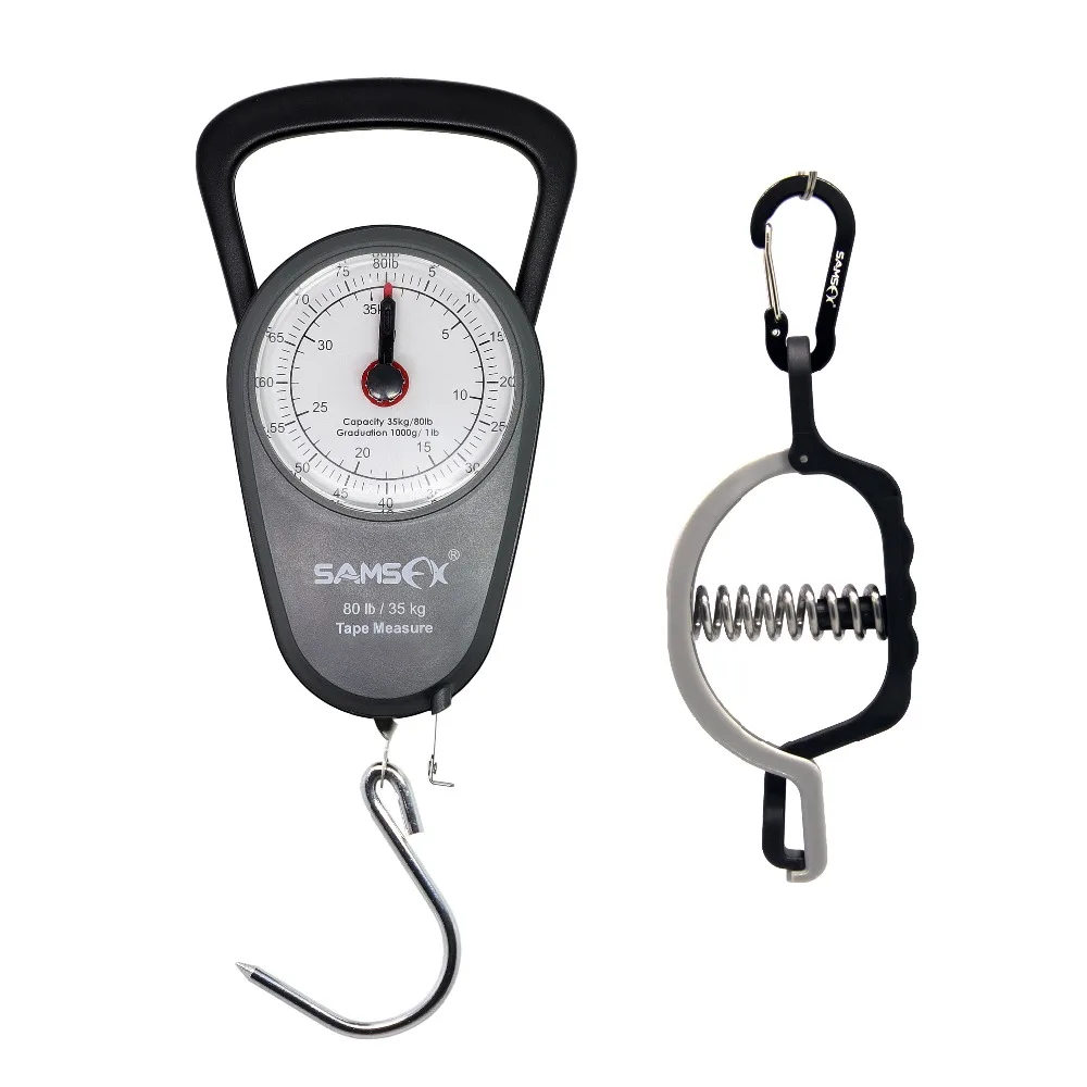 SAMSFX fishing scale with mini fish lip grip