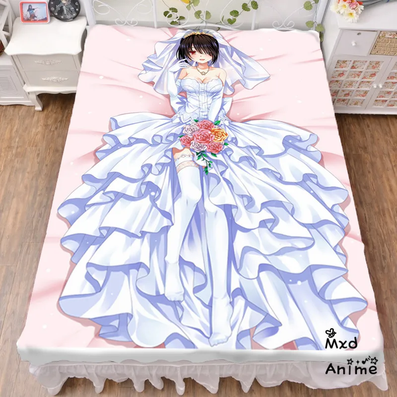 

Japanese Anime Date A Live Bed sheet Throw Blanket Bedding Coverlet Cosplay Gifts Flat Sheet cd004
