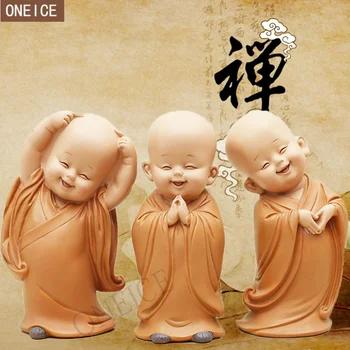 

Buddha statue small monk Resin cute home club Feng Shui decoration Crafts Boutique tea pet jewelry free delivery