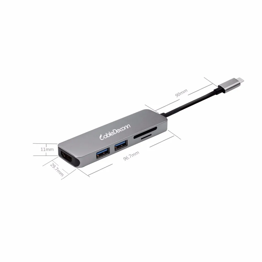 TypeC to HDMI+USB3.0X2+SD&TF-07